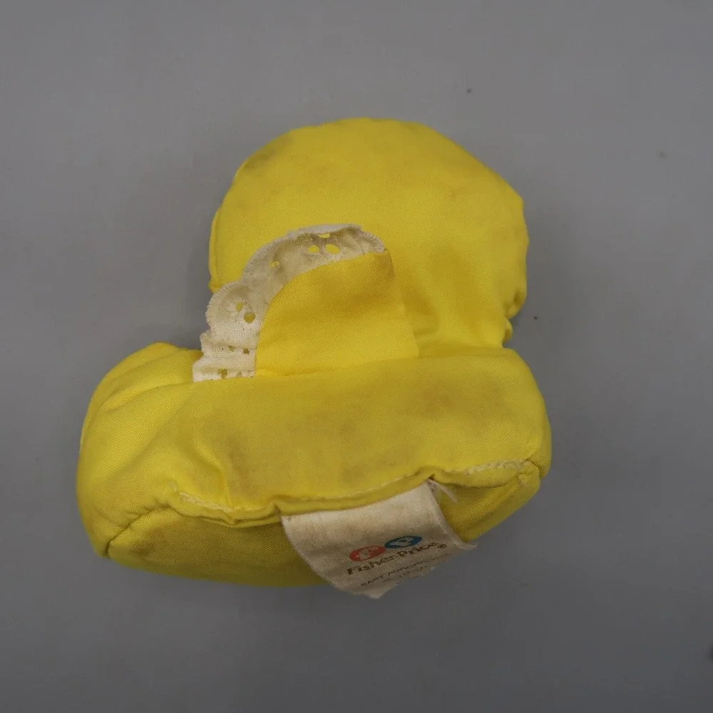 Vintage 1991 Fisher Price Tub Ducky Bath Toy Parachute Material Yellow Duck 1476